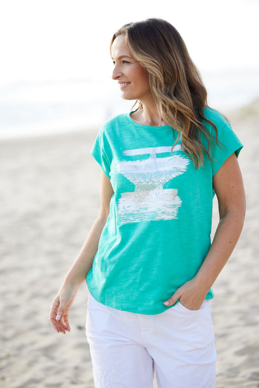 Quinn Cotton Star Tee - Green