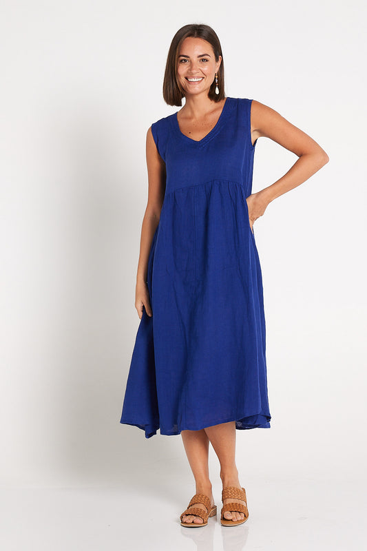 Robin Linen Dress - Indigo