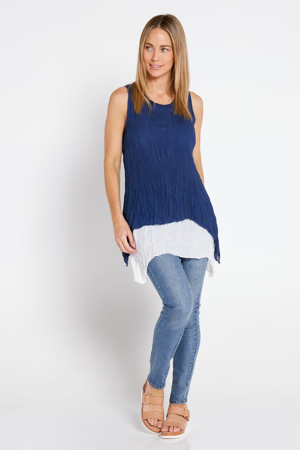 Ruby Top - Navy White