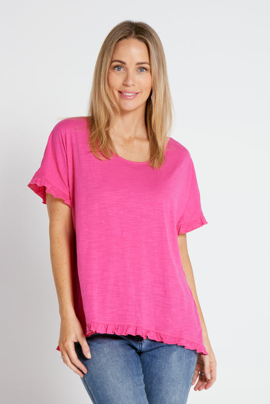 Ruffle Core Top - Hot Pink