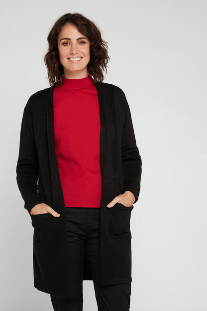 Salima Wool Blend Cardigan - Black