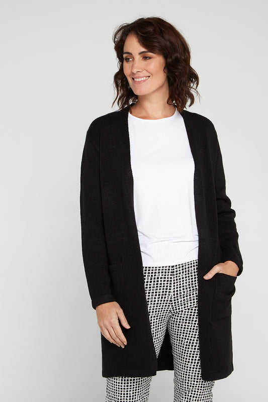 Salima Wool Blend Cardigan - Black