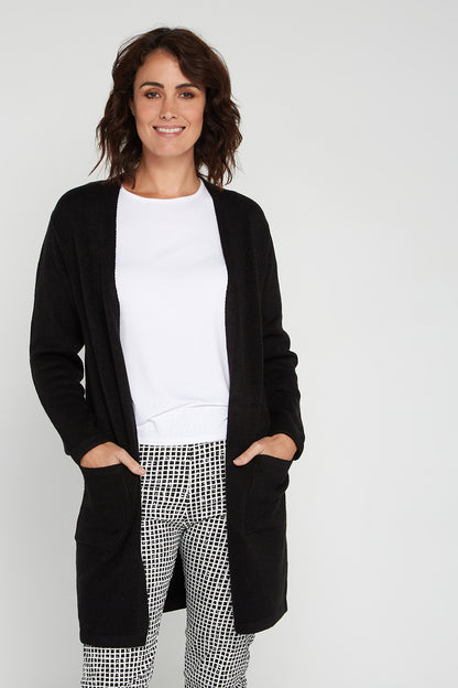 Salima Wool Blend Cardigan - Black