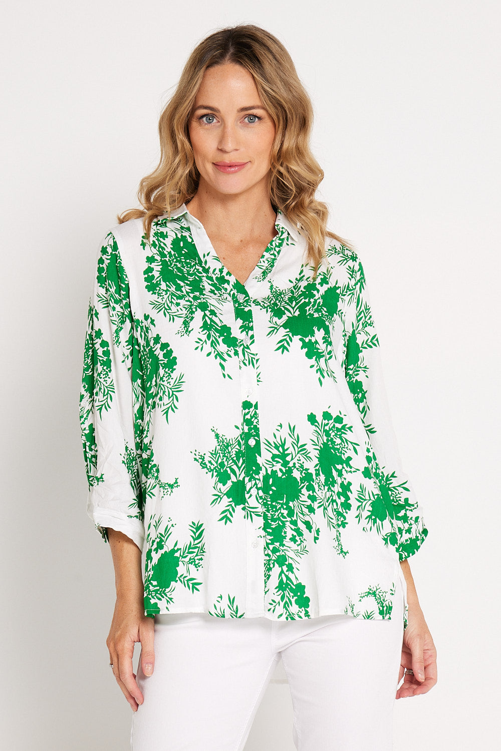 Shiloh Shirt - Emerald Floral