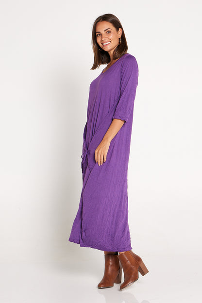 Sleeved Zoe Dress - Purple