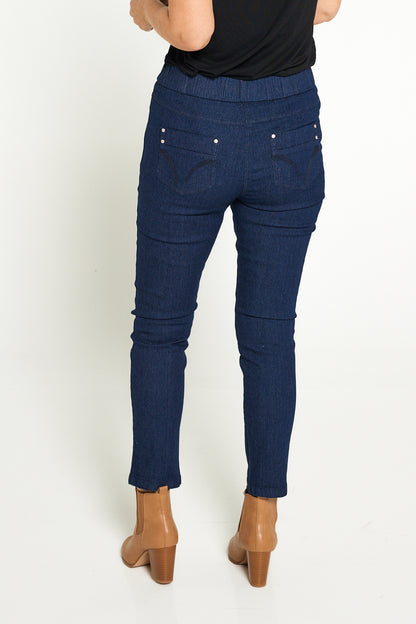 Sedona Pull On Jeans - Dark Denim