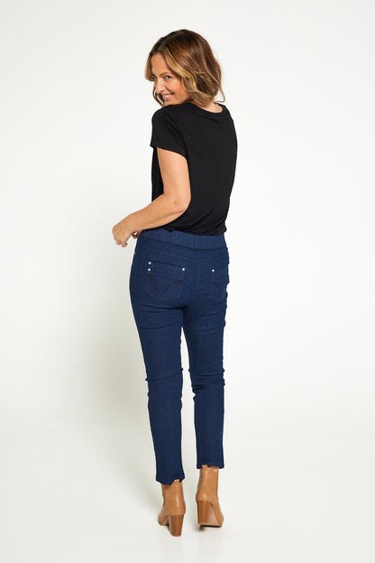 Sedona Pull On Jeans - Dark Denim