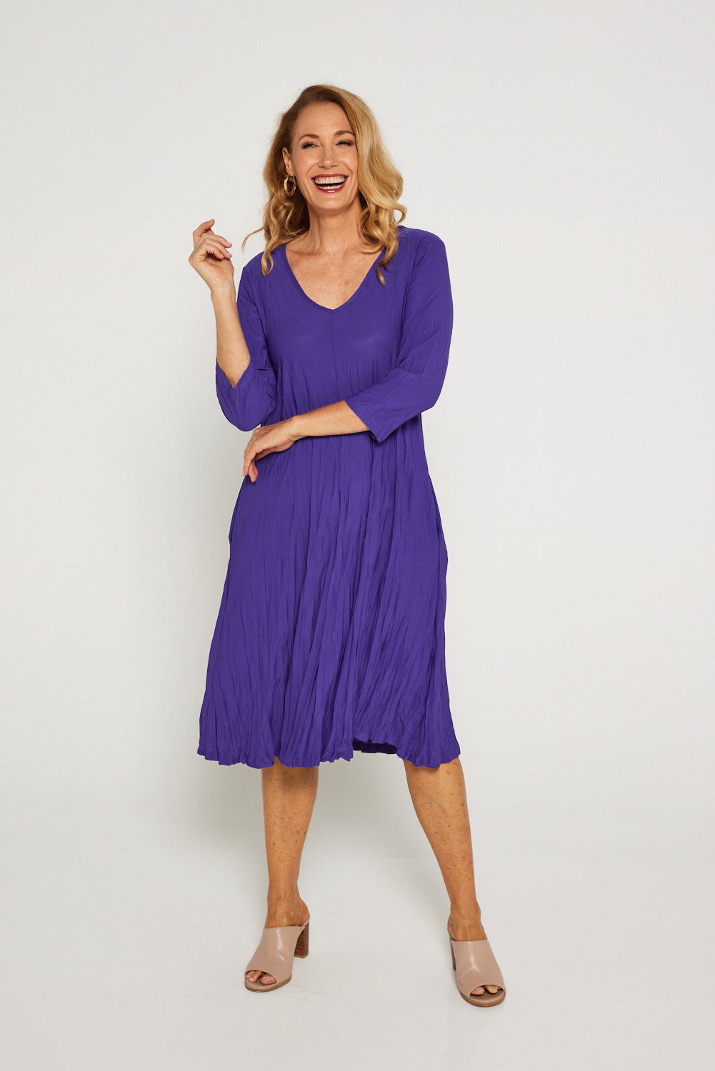 Sleeved Stella Dress - Purple