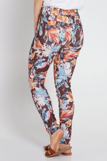 Threadz Naomi Jeggings - Watercolour Leaves