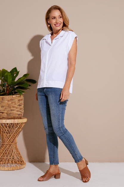 Fallon Upcycled Core Shirt - White