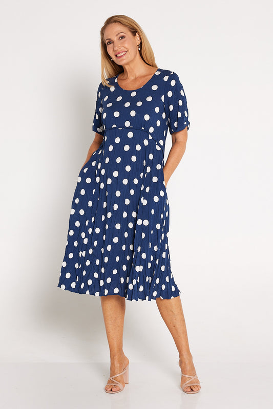 Waterhouse Dress - Navy Spot