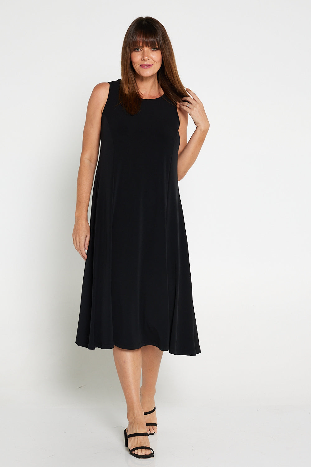 Whitney Swing Slip Dress - Black