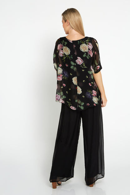 Arlette Silk Pants - Black