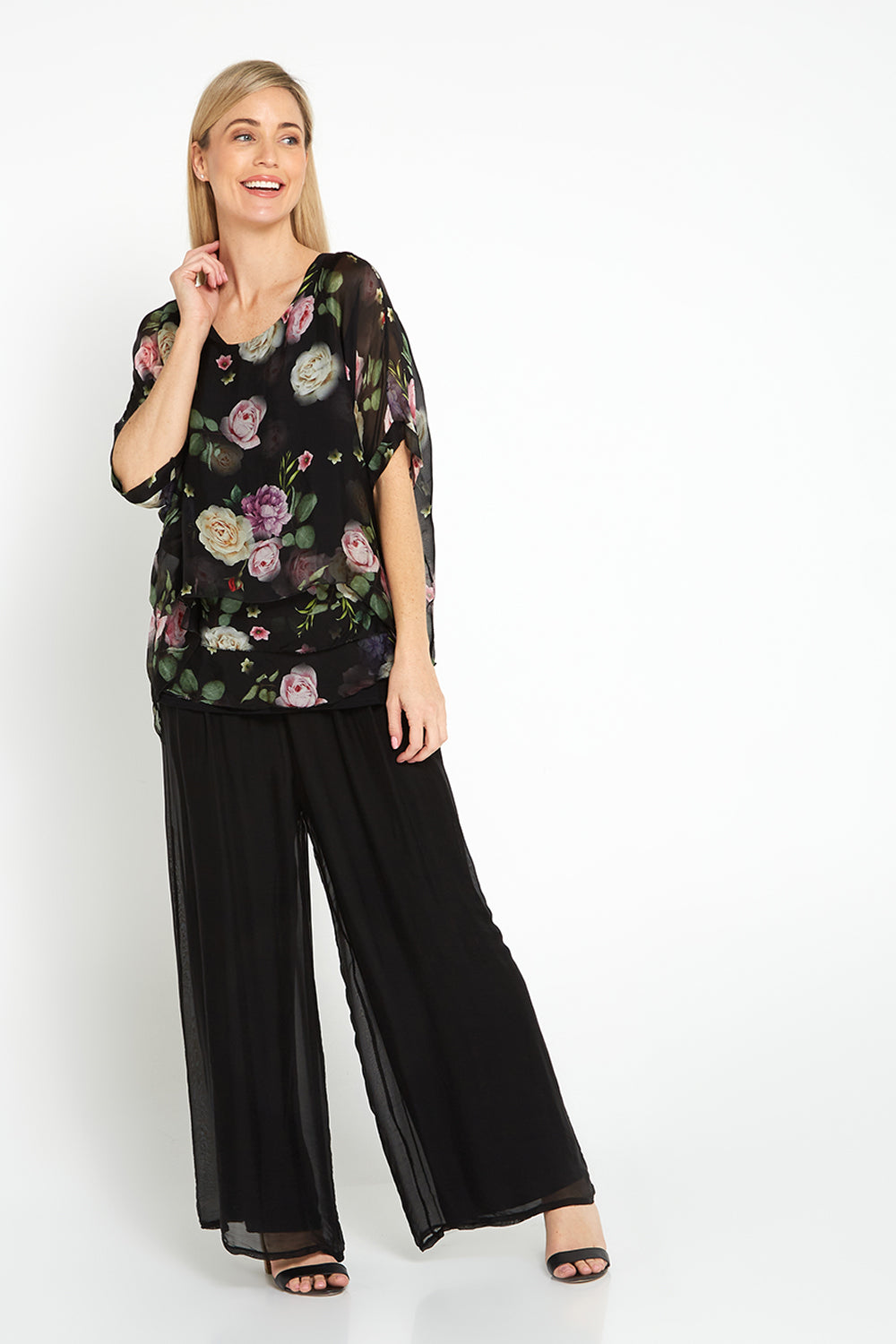 Arlette Silk Pants - Black