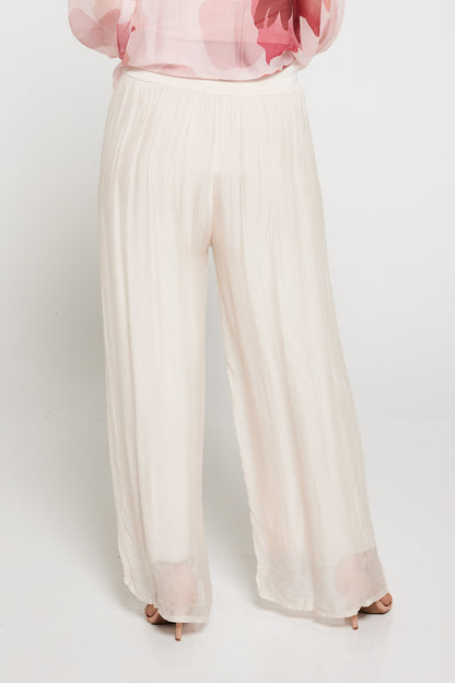 Arlette Silk Pants - Ivory