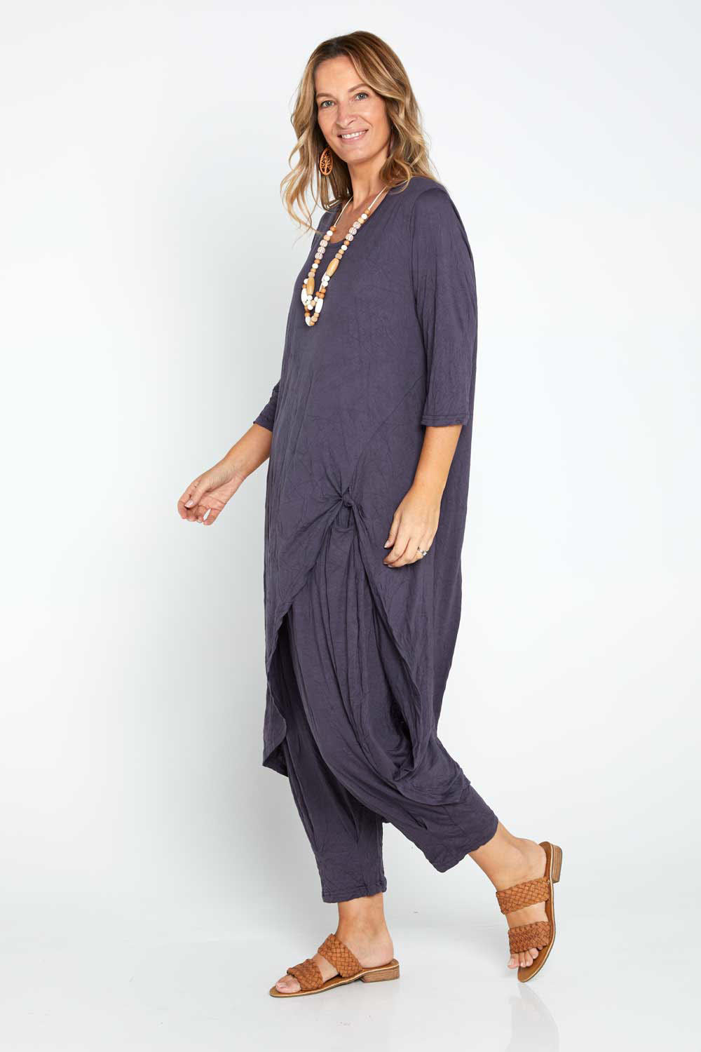 Ayana Cotton Tunic Top - Ink