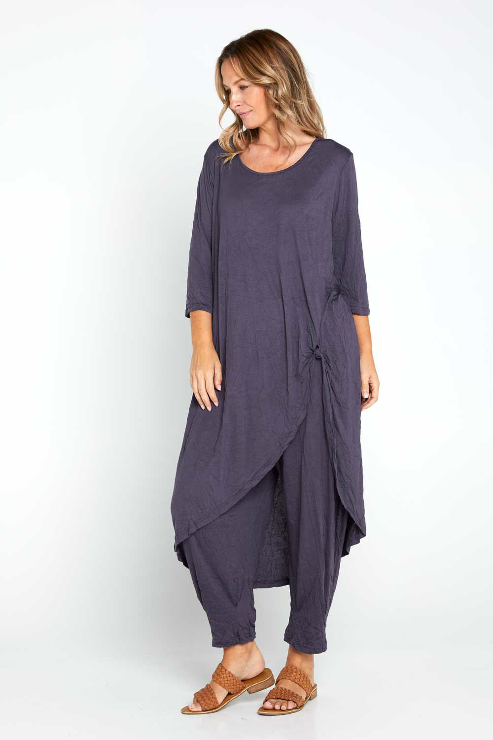 Ayana Cotton Tunic Top - Ink
