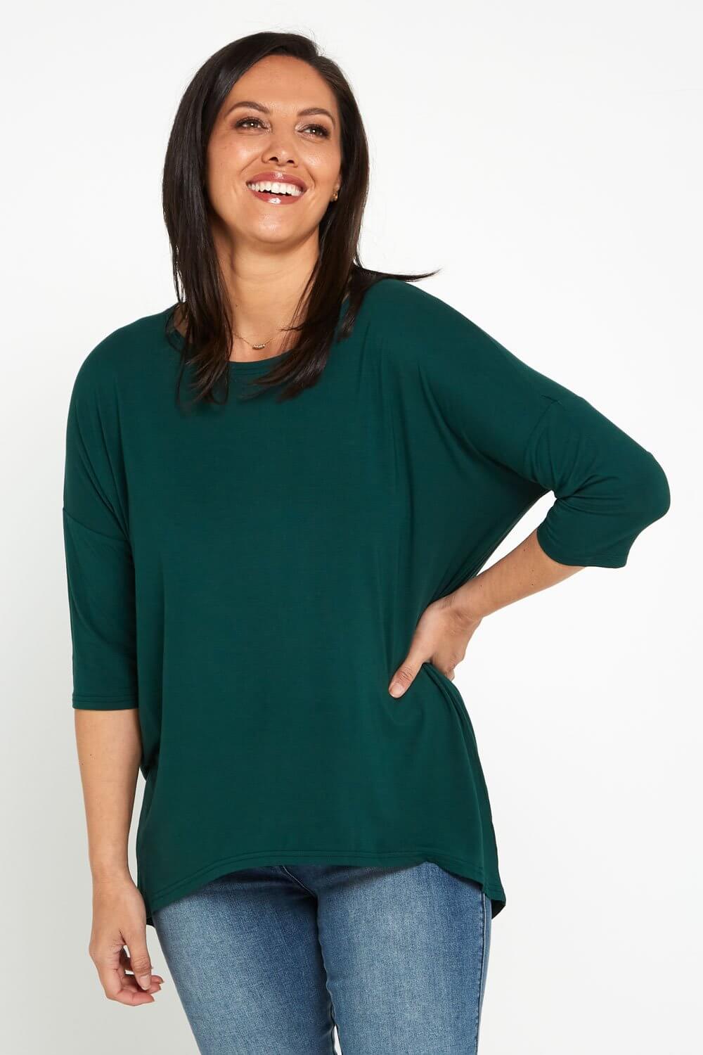 Irena Bamboo Top - Forest Green