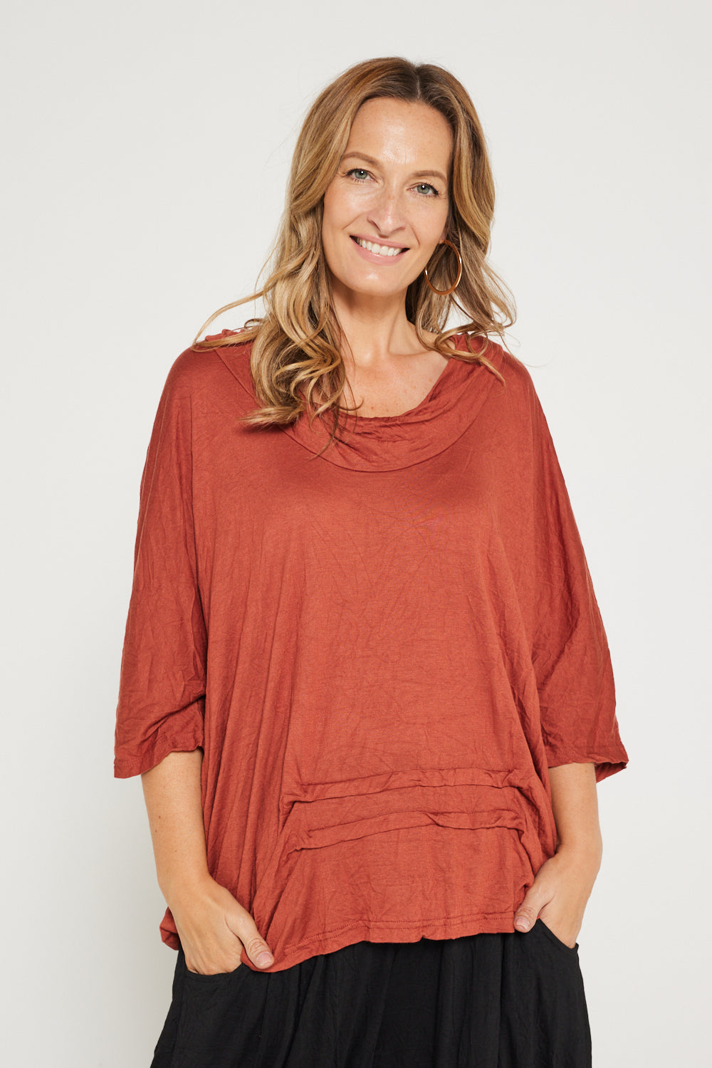 Mandy Cowl Top - Brick