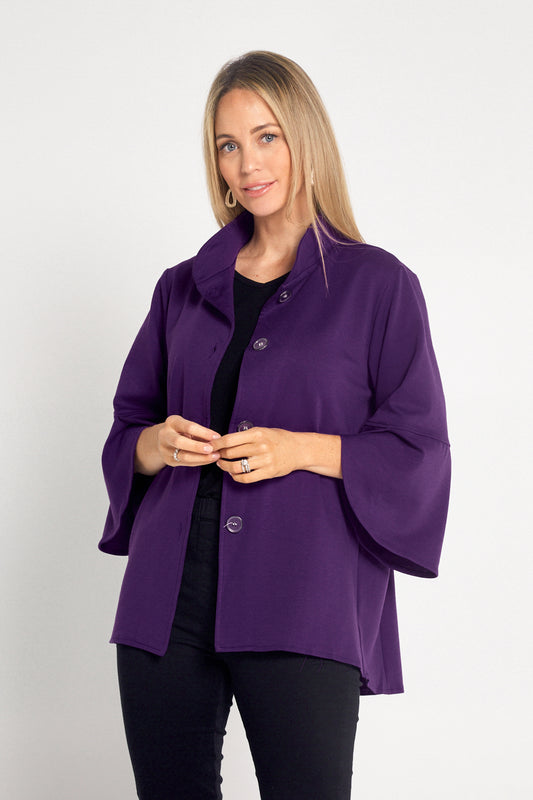 Jocelyn Tulip Sleeve Jacket - Purple