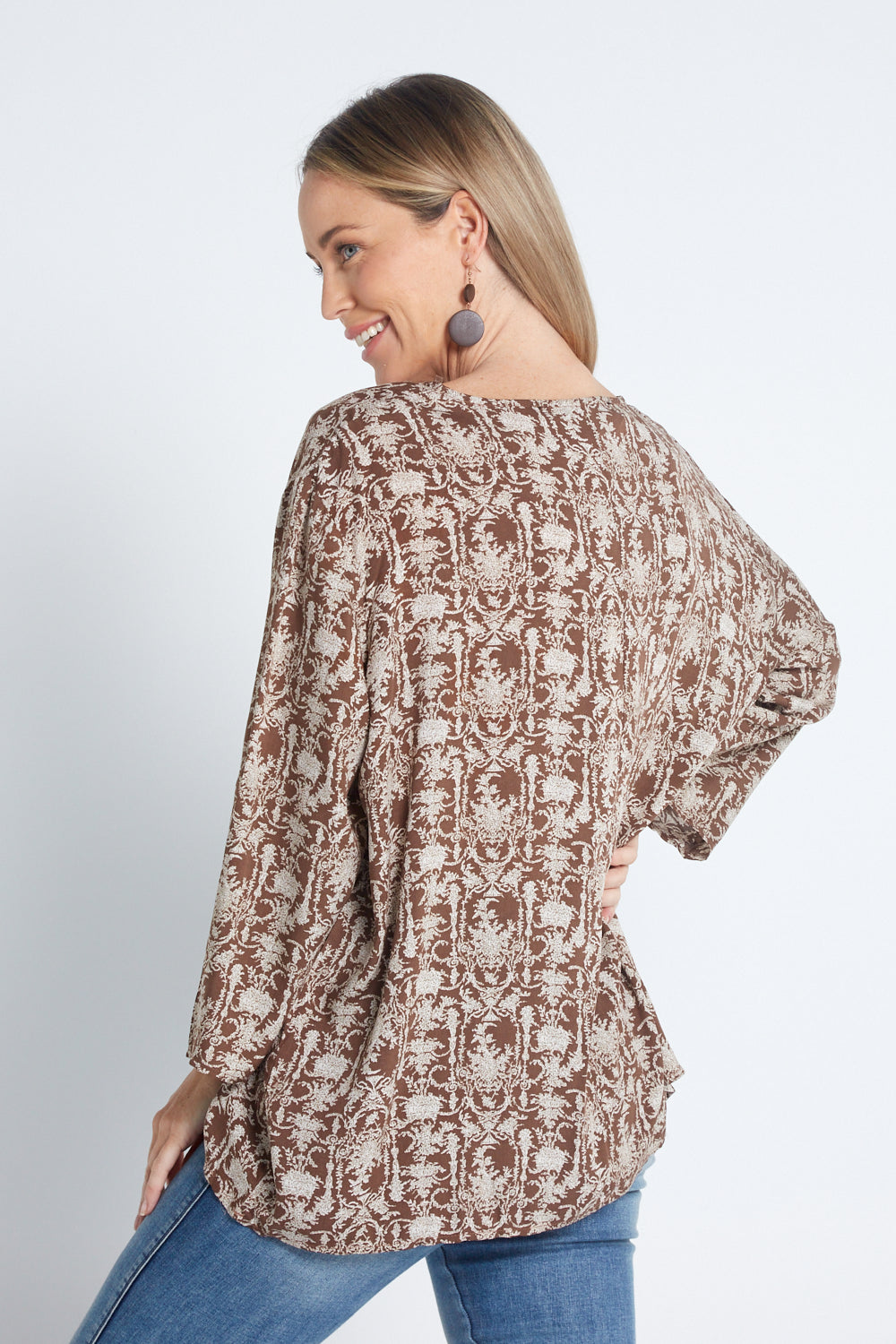 Leabrook Top - Mocha Tapestry