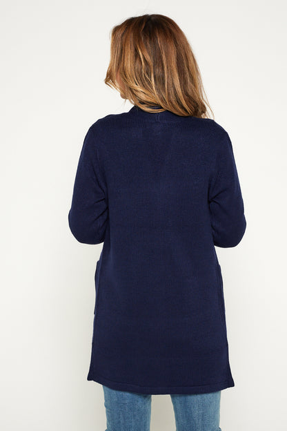 Salima Wool Blend Cardigan - Navy