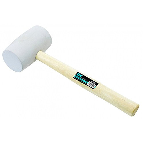 OX OX-P081824 Pro White Rubber Mallet - Non-marking Rubber Mallet Hammer with Wooden Handle - 24 oz