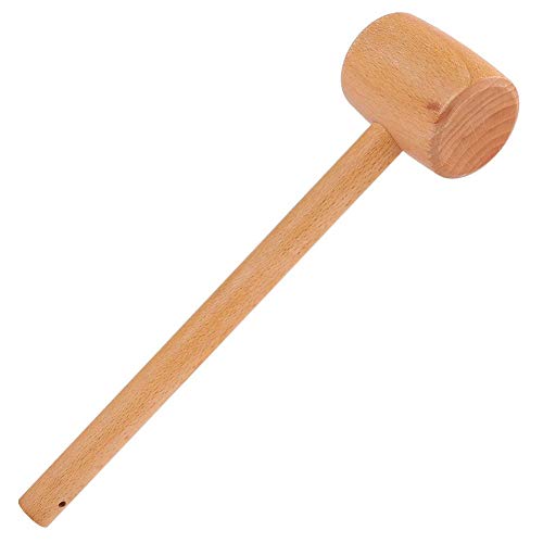 Atyhao Wooden Hammer, 11.6in Solid Beech Wood Mallet Leather Craft Tools DIY Carpenter Mallet for Leathercraft