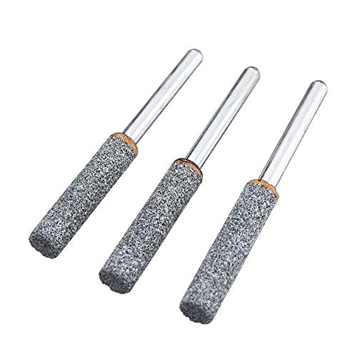 KAIBINY Industrial Abrasives Abrasive, 3pcs 5/32 Inch Diamond Grinding Head Grinding Stone Set Chainsaw Sharpener Burr Stone Round File