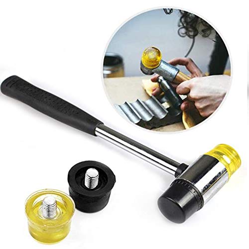 Rubber Mallet Non-Marking Rubber Mallet Hammer Steel Pipe Mallet with Non-Slip Rubber Handle for DIY Projects Crafts Woodworking and Flooring Installation