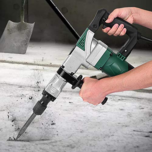 2750W Electric Demolition Jack Hammer, 3000RPM Hammer Drill with Drill Bits and Carry Case, 360°Rotating Handle Electric Breaker for Brick, Wood, Steel, Masonry, Concrete