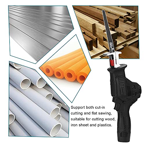 Reciprocating Saw, 25W 3000r/min Portable Electric Reciprocating Saw Wood Chainsaw, Outdoor Saber Saw Electric Power Tools for Cutting Wood Iron Sheet Plastics