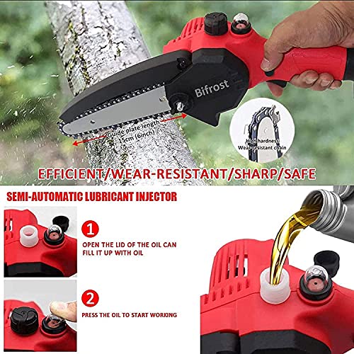 wsbdking Mini Cordless Chainsaw Electric, Electric Pruning Saw Portable Pruning Shears Saw With Backup Rechargeable Lithium Battery Powered Tree Branch Pruner Wood Cutting Garden Tool