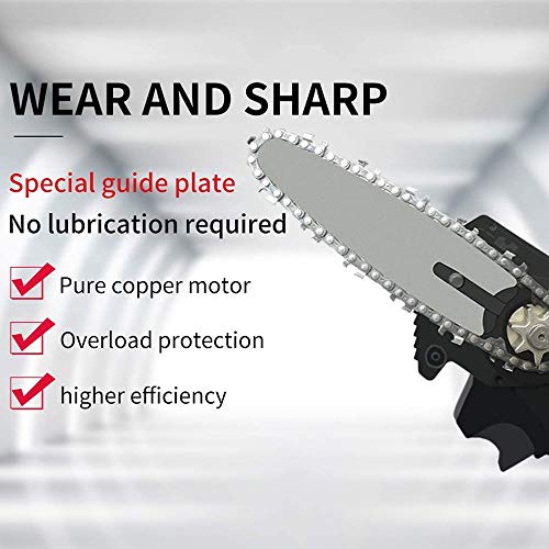 Porcyco Electric Saw, Mini Handheld Cordless Chainsaw,Adjustable Cutting Speed for Wood and Metal Cutting (2 Chain,1 Screwdriver,1 Charger)