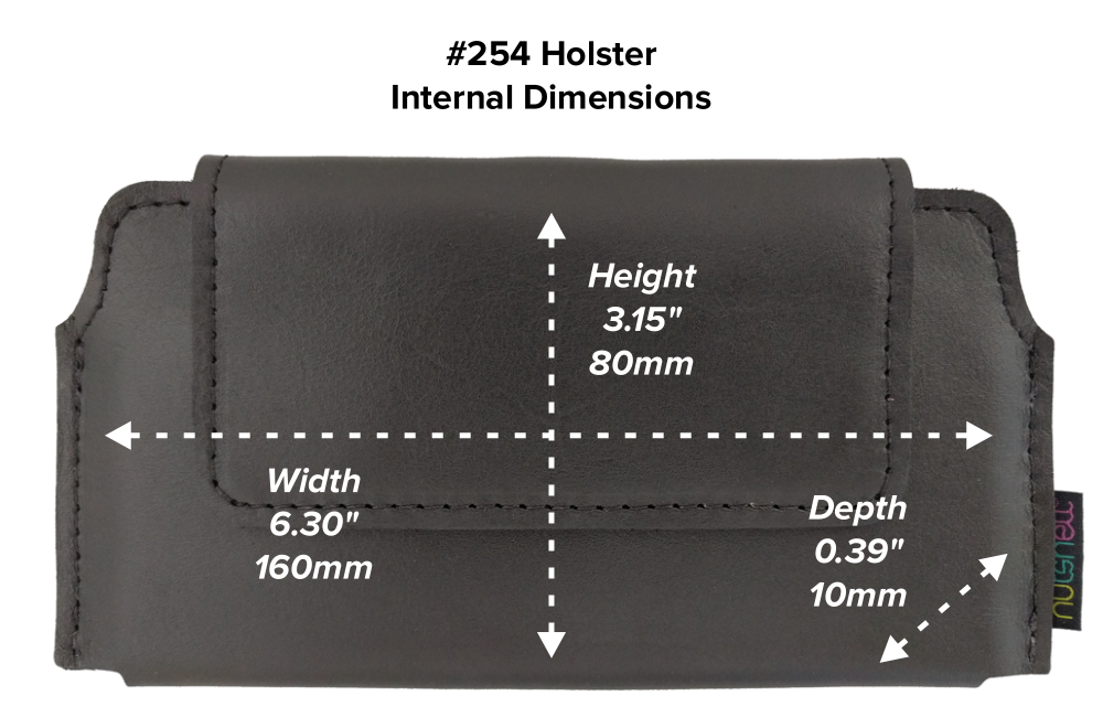 Large Wide Hip Holster (215) Dimensions