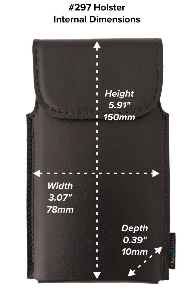 Regular Hip Holster (297) Dimensions