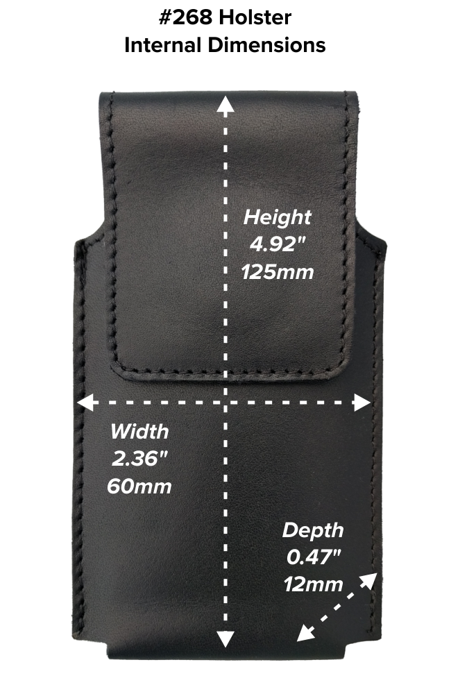 Short Hip Holster (268) Dimensions