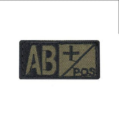 BLOOD TYPE VELCRO PATCH 2" X 1" - OLIVE DRAB / BLACK - Trailfinder