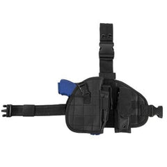 Universal Drop Leg Panel Holster Mag Pouches Combo - Black (2956) - Holsters And Scabbards - Vism - Colonel Mustard
