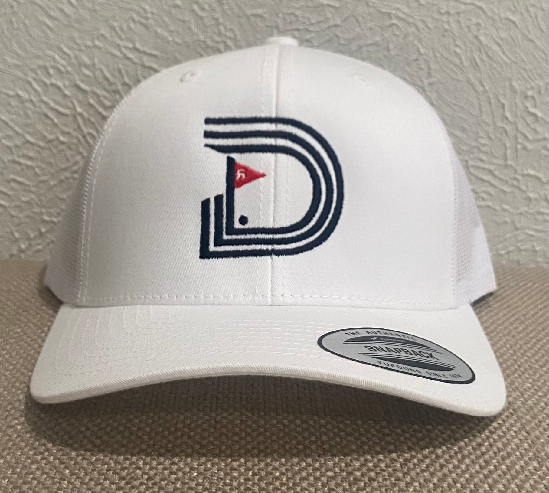 white snapback golf hat