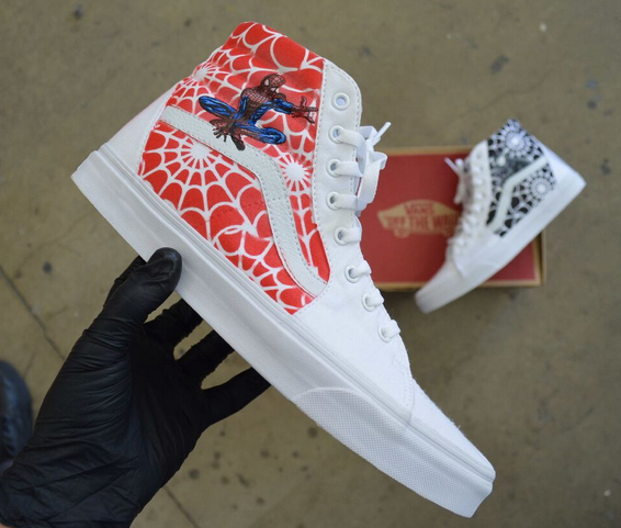 spiderman vans high tops