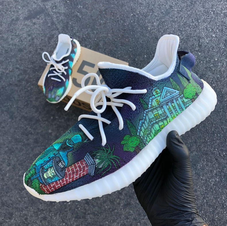 Custom Painted Haunted Mansion Yeezy 