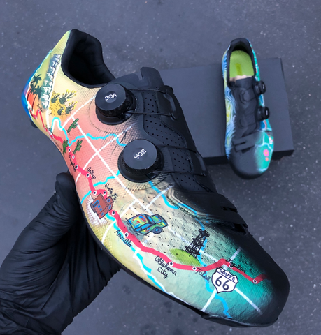 hand painted cycling shoes