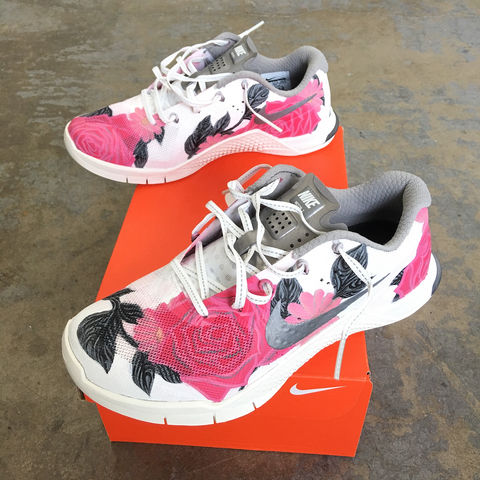 Pink Custom Painted Shoes for Breast Cancer Awareness Month