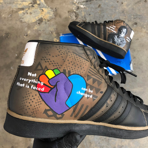 Custom Painted Black History Month Adidas