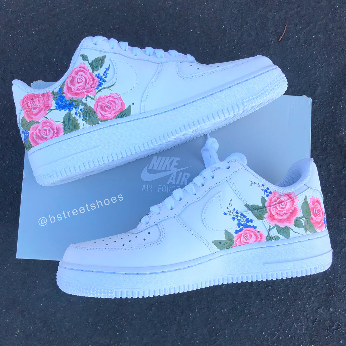 pink custom air forces