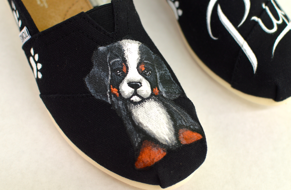 Custom Hand Painted Puppy Dog Shoes 