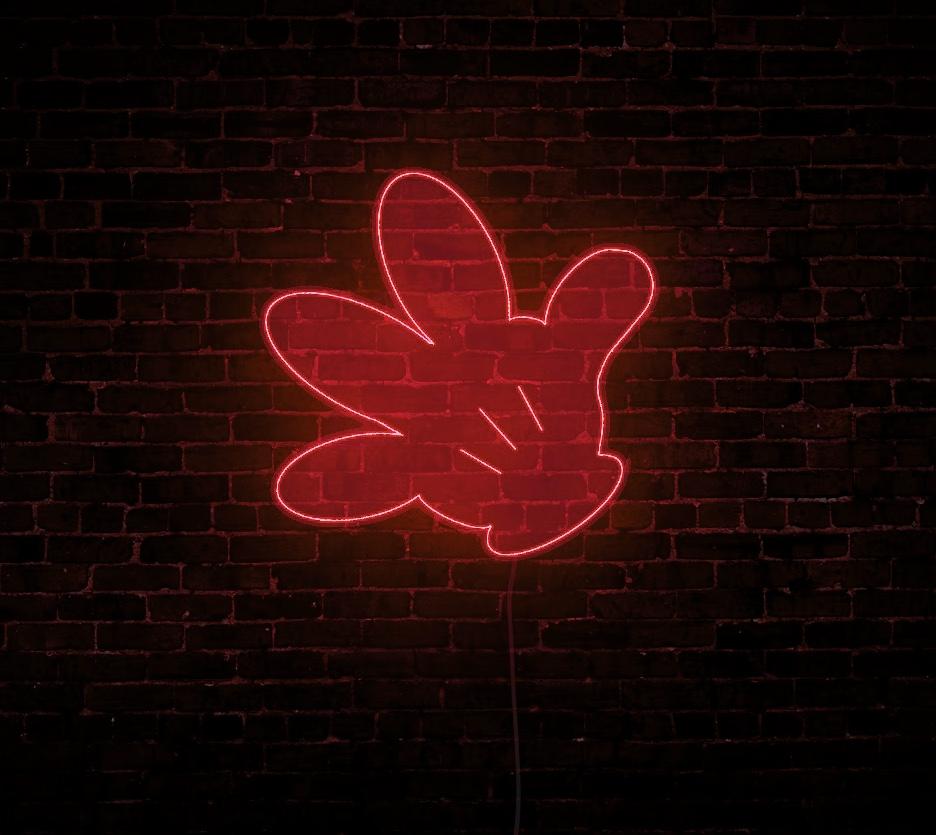 Mouse hand LED neon sign