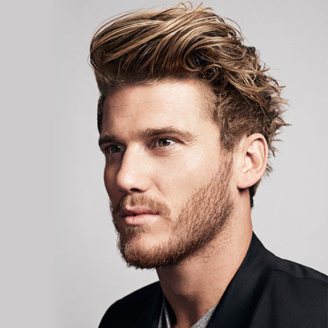 Charlie's longer tapered cut is given modern separation, definition and all-day hold with Clay Pomade, Baxter of California's award-winner and customer-favorite styling clay.