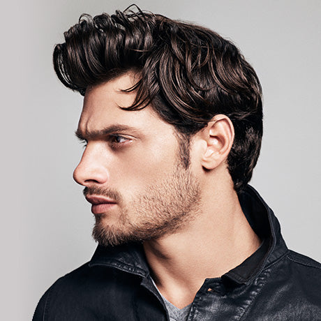 Wavy, medium-length hair is given a lived-in style on Marcus with Hard Cream Pomade, adding moisture and hold without being heavy.